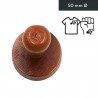Tampon rond en bois textile et tatouage - 50 mm Ø