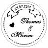 Tampon mariage avec banderole à personnaliser