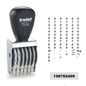 Tampon numéroteur Trodat 1536 encrage séparé - 6 bandes - 3x22mm