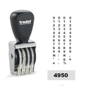 Tampon numéroteur Trodat 1544 encrage séparé - 4 bandes - 4x16mm