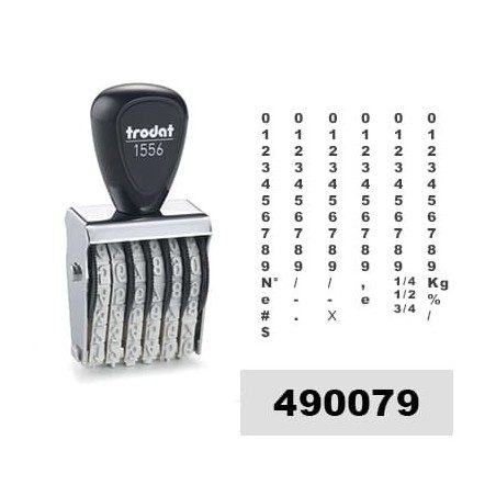 Tampon numéroteur Trodat 1556 encrage séparé - 6 bandes - 5x28mm Tampon numéroteur Trodat 1556 encrage séparé - 6 bandes - 5x28mm