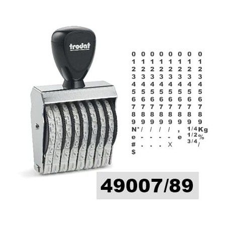 Tampon numéroteur Trodat 1578 encrage séparé - 8 bandes - 7x56mm