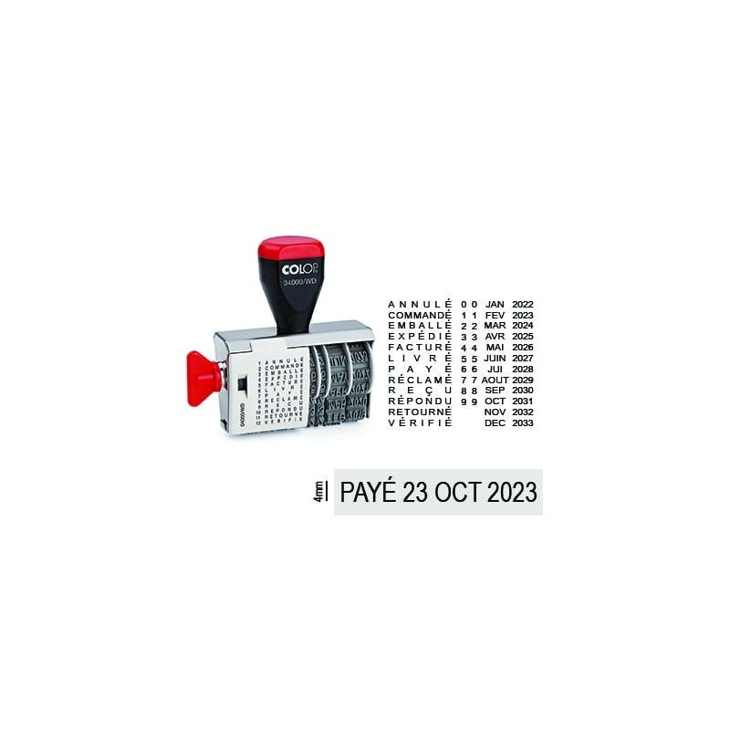 Tampon dateur et formules Colop 04000WD encrage séparé - 4mm