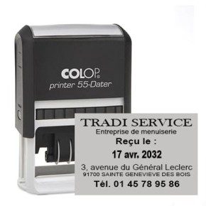 Tampon dateur Colop Printer 55 - 3+3 lignes - 60x40 mm