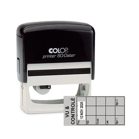 Tampon dateur vertical Colop Printer 60 - 5 lignes - 76x37 mm