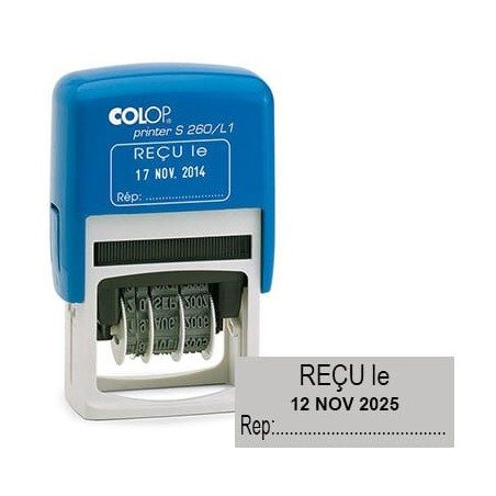Tampon dateur Colop S260/L1 - Reçu le...par Tampon dateur Colop S260/L1 - Reçu le...par