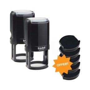 Pack de 2 tampons Trodat Printy 4642 & 5 cassettes noires