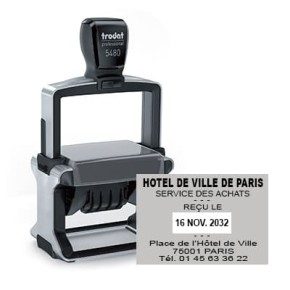 2 tampons dateurs Trodat 5480 + 5 cassettes d'encre noire offertes