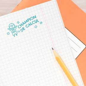 Tampon pour enseignant avec texte Champion de calcul