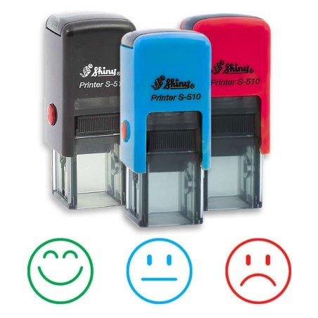 Kit de 3 tampons pour enseignant avec smiley Shiny S510 Kit de 3 tampons pour enseignant avec smiley Shiny S510