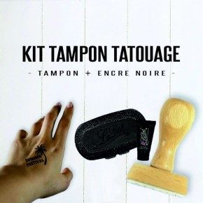 Kit tampon bois tatouage 50mm & encre corporelle