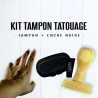 Kit tampon bois tatouage 50mm & encre corporelle