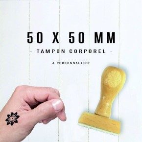 Tampon tatouage en bois 50x50mm