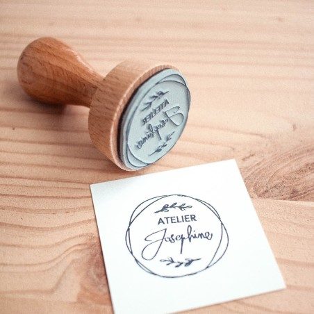 Tampon bois rond personnalisé - 40mm ø