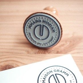 Tampon bois rond personnalisé - 50mm ø