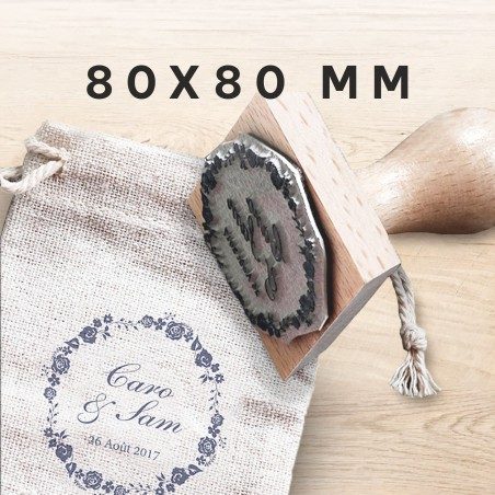 Tampon bois textile - 80X80mm Tampon bois textile - 80X80mm