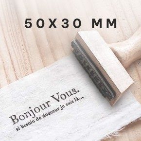 Tampon bois textile - 50X30mm