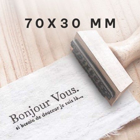 Tampon bois textile - 70X30mm Tampon bois textile - 70X30mm
