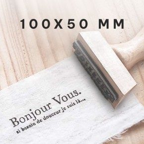 Tampon bois textile - 100X50mm