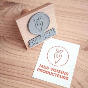 Tampon bois personnalisé - 70x70mm