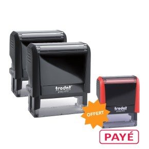Pack de 2 tampons Trodat Printy 4913 + 1 Trodat XPrint "Payé"