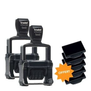 Pack de 2 tampons dateurs Trodat 5440 + 5 cassettes noires
