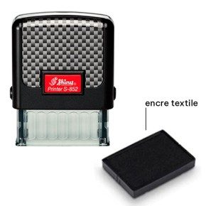 Tampon personnalisé Shiny 38x14 mm avec encre textile