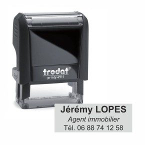 Tampon Trodat Printy 4911 - 3 Lignes personnalisables - 38X14