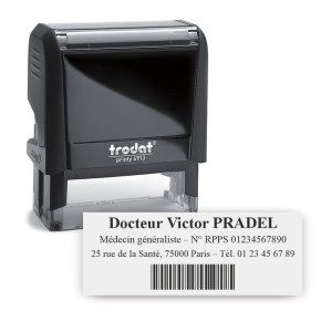 Tampon Trodat Printy 4913 médecin avec code-barres RPPS