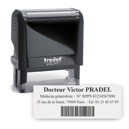 Tampon Trodat Printy 4913 médecin avec code-barres RPPS