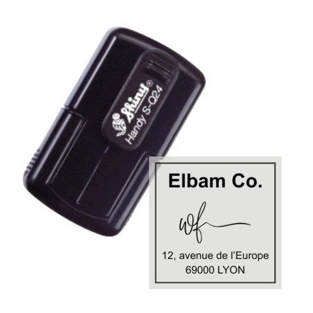 Tampon carré Shiny Handy Stamp S-Q24 - 5 lignes - 24x24mm