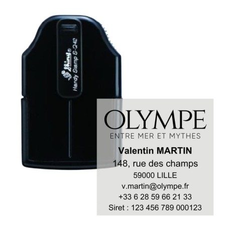 Tampon carré Shiny Handy Stamp S-Q42 - 8 lignes - 42x42mm