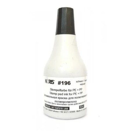 Flacon encre pour Polyéthylène et Polypropylène - Noris E196 - Noir - 50ml
