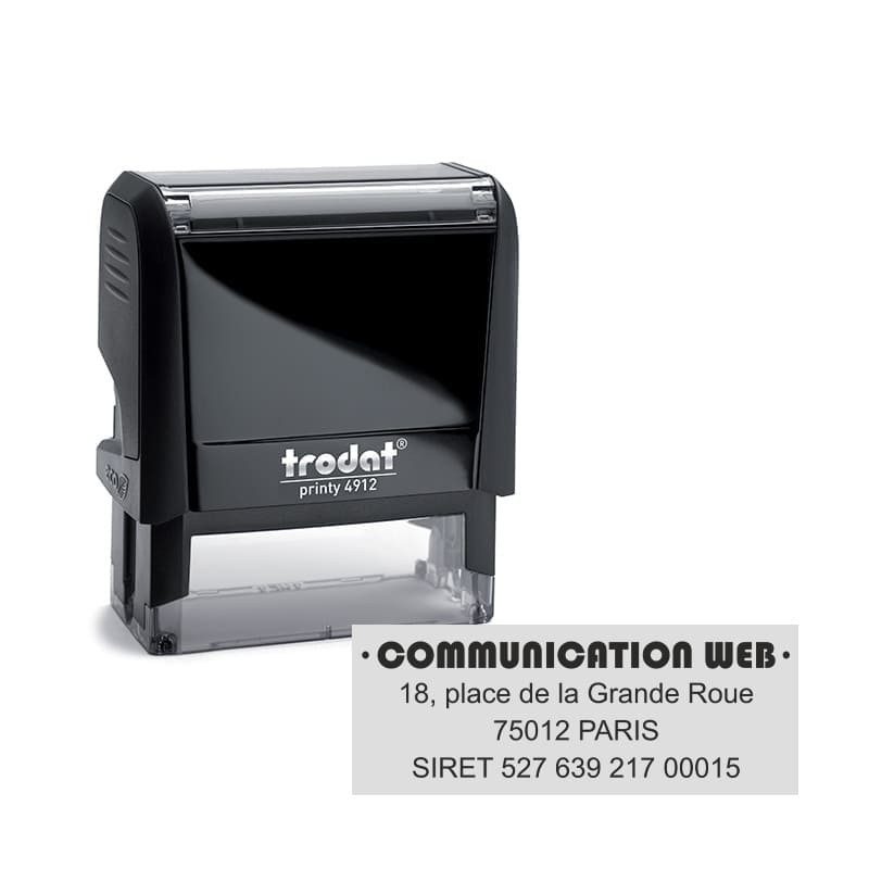 Tampon Texte Trodat 4912 4 Lignes Printy 4.0 - 47X18 - Noir