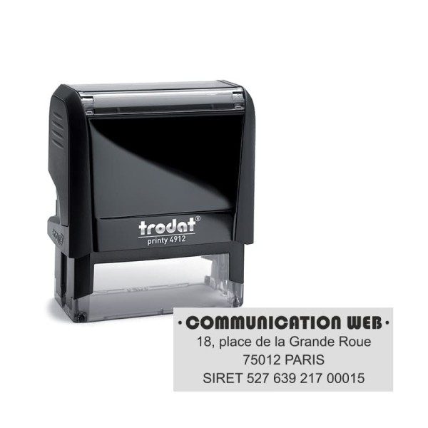 Tampon Texte Trodat 4912 4 Lignes Printy 4.0 - 47X18 - Noir