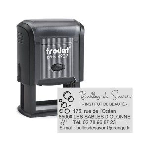 Tampon Texte Trodat 4929 6 Lignes Printy - 50X30 - Noir