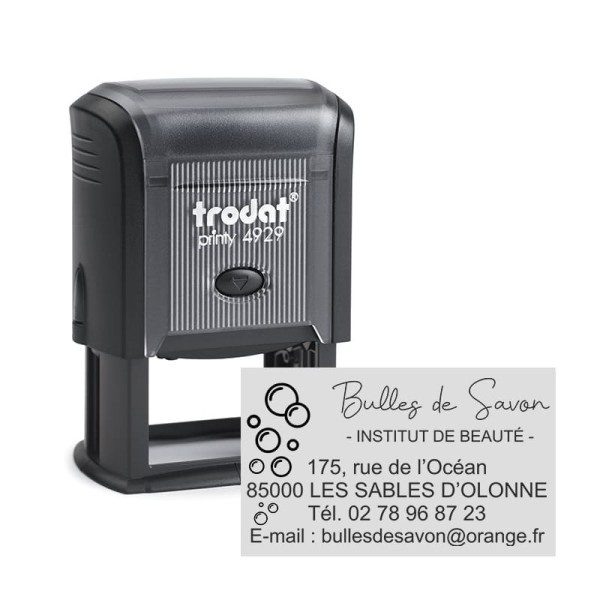 Tampon Texte Trodat 4929 6 Lignes Printy - 50X30 - Noir
