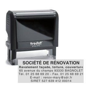Tampon Texte Trodat 4915 6 Lignes Printy 4.0 - 70X25 - Noir