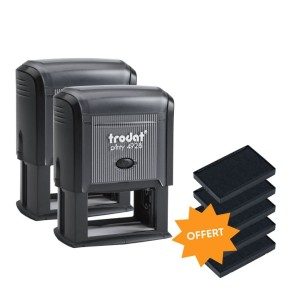 Pack de 2 tampons Trodat Printy 4928 + 5 cassettes noires offertes
