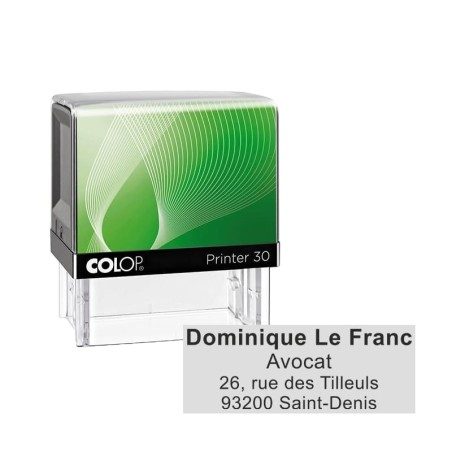 Tampon Colop Printer Green Line 30 - 4 lignes max. - 47x18 mm