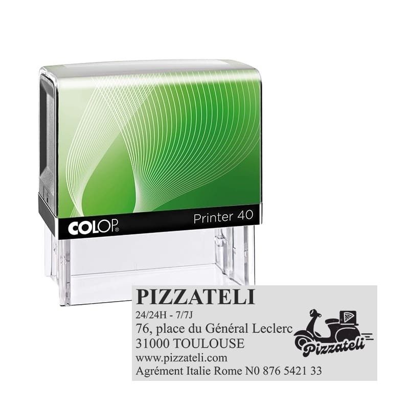 Tampon Colop Printer Green Line 40 - 6 lignes max. - 59x23 mm