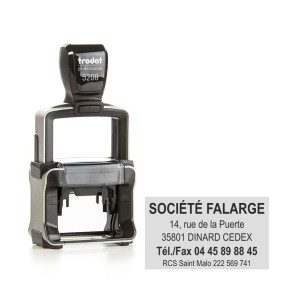 Tampon Texte Trodat 5200 5 Lignes Metal Line 4.0 - 41X24 - Noir