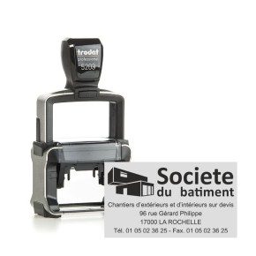 Tampon Texte Trodat 5203 6 Lignes Metal Line 4.0 - 49X28 - Noir