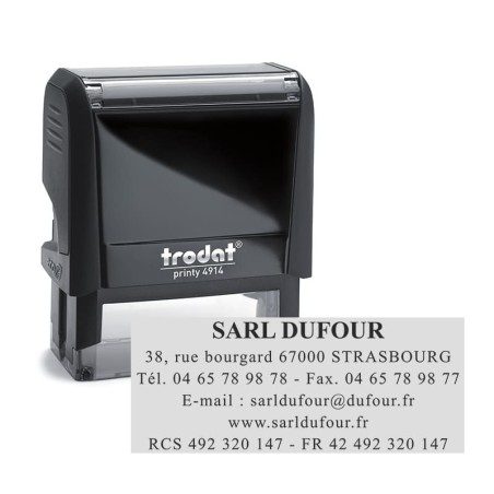 Tampon Trodat 4914 6 Lignes - 64X26 - Noir