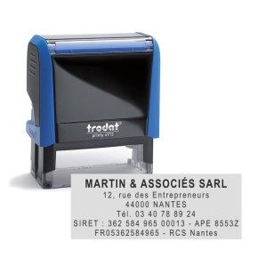 Tampon  Trodat Printy 4913 6 Lignes - 58X22 - Personnalisable - Bleu