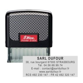 Tampon personnalisé - Shiny Printer S-854  - 6 lignes max - 58x22 mm