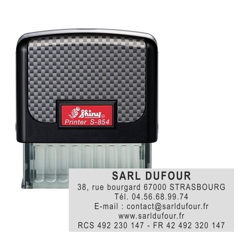 Tampon personnalisé - Shiny Printer S-854  - 6 lignes max - 58x22 mm