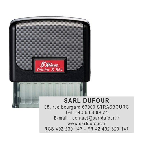 Tampon personnalisé - Shiny Printer S-854  - 6 lignes max - 58x22 mm