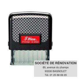Tampon personnalisé - Shiny Printer S-853 - 4 lignes max - 47x18mm