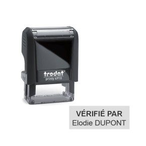 Tampon Texte Trodat 4910 2 Lignes Printy 4.0 - 26X9 - Noir
